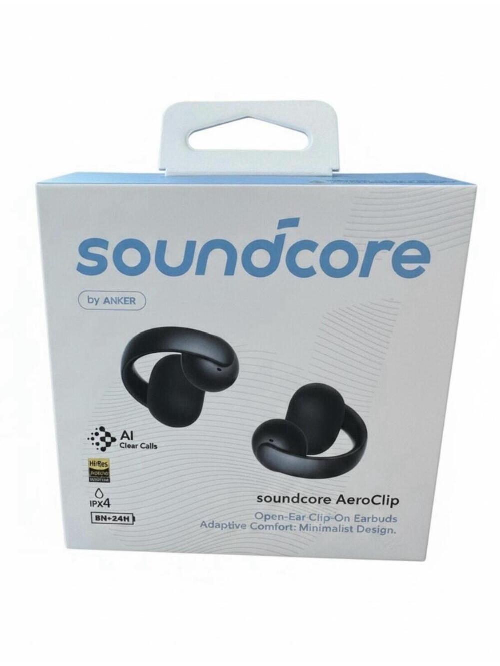 Soundcore AeroClip by Anker, Open-Ear Earbuds, Clip-On Headphones - New